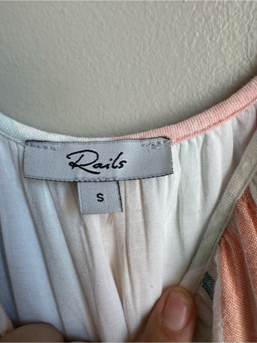 Rails Capri Melon Stripe Linen Blend Tiered Midi Dress Coastal Boho S Resortwear - Picture 5 of 6